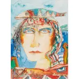 John Bellany, Sea Portrait, pencil and watercolour