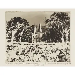 Chateau Palmer from Chateau Margauy, 1986 by Norman Ackroyd, Etching, artist's proof, sold Jan 2020
