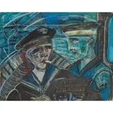 Call to the Life-Boat by Joyce W. Cairns, 1986, Oil pastel on card, sold Jan 2020