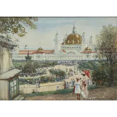 Patrick Downie, Empire Exhibition, 1901, watercolour