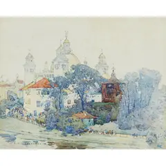 Robert McGowan Coventry, Industrial Hall, Glasgow International Exhibition, 1901, watercolour