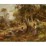 William Stewart MacGeorge, Gathering Firewood, oil on canvas