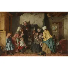 John Burr, The poor helping the poor, oil on canvas