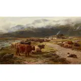 Henry Garland, Highland Drove resting, Argyllshire, oil on canvas