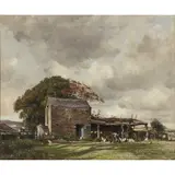 William Page Atkinson Wells, The Stone Barn, Colby, Isle of Man, oil on canvas