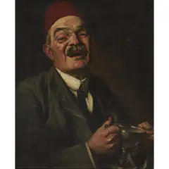 William Strang, Laughing man - Self Portrait, oil on canvas