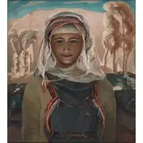Cecile Walton, Little Sphinx, oil on board