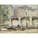 John Maclauchlan Milne, Boats on the Seine, Paris