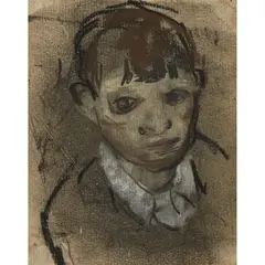 Boy with Brown Hair by Joan Eardley, Pastel, sold Dec 2019