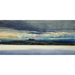 James Morrison, Storm clouds over the Loch, oil on board
