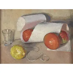 FRUIT COMPOSITION by William McCance, oil on board, sold Dec 2019