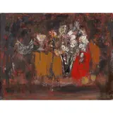 Anne Redpath, DRIED FLOWERS, oil on canvas