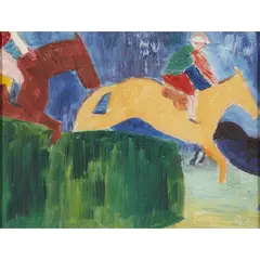 Steeplechase by Donald Bain, oil on board, sold Dec 2019