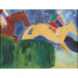 Donald Bain, Steeplechase, oil on board
