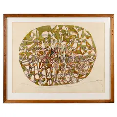 Avinash Chandra, GREEN HEAD, 1962, ink and watercolour on paper