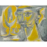 Peter William Ibbetson, HEAD AND LANDSCAPE, 1948, oil on board
