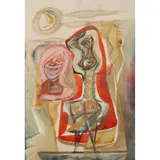 Peter William Ibbetson, NUDE IN LANDSCAPE, ink, watercolour and gouache on paper