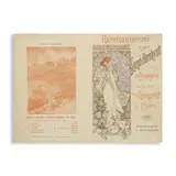 Alphonse Mucha, REPRÉSENTATIONS DE MME SARAH BERNHARDT ET DE SA COMPAGNIE DU THÉÂTRE DE LA RENAISSANCE DE PARIS TOURING PROGRAMME, lithograph in colours, condition A-