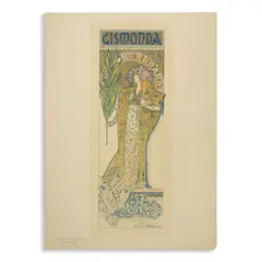 Alphonse Mucha, GISMONDA SARAH BERNHARDT THÉÂTRE DE LA RENAISSANCE, lithograph in colours, printed by Chaix, Paris, condition A-