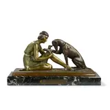 Demetre H. Chiparus, ACCIDENT DE CHASSE, patinated and cold-painted bronze, marble base