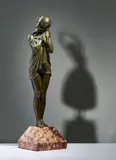 Demetre H. Chiparus, SAD LITTLE ONE, DESIGNED CIRCA 1925, patinated bronze, marble base, engraved D.H. CHIPARUS