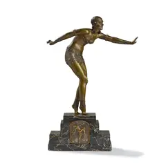 PHOENICIAN DANCER by Demetre H. Chiparus, patinated and cold-painted bronze, marble base, sold Jun 2026