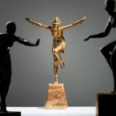 CHAIN DANCER by Demetre H. Chiparus, gilt and cold-painted bronze, marble base, sold Jun 2026