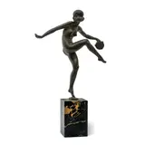 Pierre le Faguays, TAMBOURINE DANCER, patinated bronze, marble base