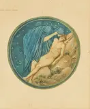 Edward Burne-Jones, 'DAY AND NIGHT' FROM THE FLOWER BOOK, CIRCA 1900, lithograph, framed