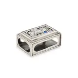 Omar Ramsden, MATCHBOX COVER, 1927, silver and enamel. stamped maker's mark OR, hallmarked London 1927, total weight 73g