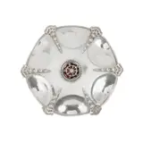 Omar Ramsden, ARTS & CRAFTS DISH, 1937, silver and enamel