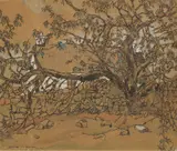 Jessie M. King, CHERRY TREE IN CORRIE, pen and ink, watercolour, bodycolour