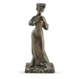 Louis Lerolle, ART NOUVEAU FIGURE OF A LADY, CIRCA 1900, bronze, on marble base