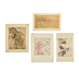 Elyse Ashe Lord, 'NEWSPAPER DANCE', hand-coloured etching