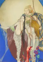Elyse Ashe Lord, 'PUPPETS OF THE MOON', ink, watercolour and bodycolour