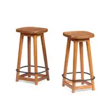 Robert 'Mouseman' Thompson, PAIR OF BAR STOOLS, CIRCA 1970, each with carved mouse signature (2)