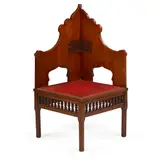 Christopher Dresser, CORNER CHAIR, CIRCA 1880, carved mahogany