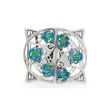 Jessie M. King, MATCHED BUCKLE, 1909, silver and enamel buckle