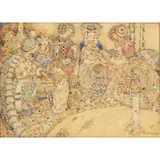 Annie French, THE FIVE PRINCESSES, pen & ink, watercolour, bodycolour and gold paint