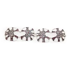 Norman Grant, 'MICROSCOPIC PLANT CROSS SECTION' SERIES BRACELET, 1973, silver and enamel