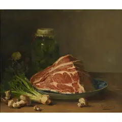 Hubert Bellis, THE SIDE OF BEEF, oil on canvas