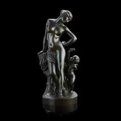 Jean-Jacques (Called James) Pradier, VENUS AND CUPID, bronze, dark brown patina