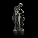 Jean-Jacques (Called James) Pradier, VENUS AND CUPID, bronze, dark brown patina