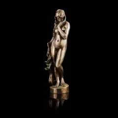 Alexandre Falguière, LA CIGALE, bronze, silvered patina