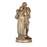 Giovanni Battista Amendola, WEDDED, AFTER FREDERIC, LORD LEIGHTON, bronze, silver patina