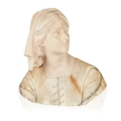 Giuseppe Bessi, JEAN D'ARC, mixed white and grey veined marble