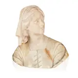 Giuseppe Bessi, JEAN D'ARC, mixed white and grey veined marble