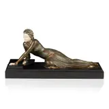 Ugo Cipriani, ART DECO FIGURE, marble and ivory, on a black marble base