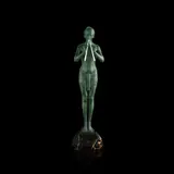 Max Le Verrier, THE FLUTE PLAYER, bronze, green patina