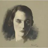 Jacob Kramer, HEAD OF A WOMAN, 1934, chalk pastel on grey paper